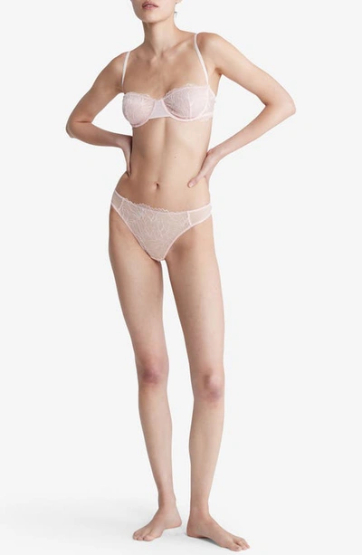 Shop Calvin Klein Floral Lace Thong In Nymph's