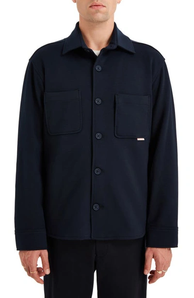Shop Sealskinz Plumstead Water Repellent Knit Shirt Jacket In Navy
