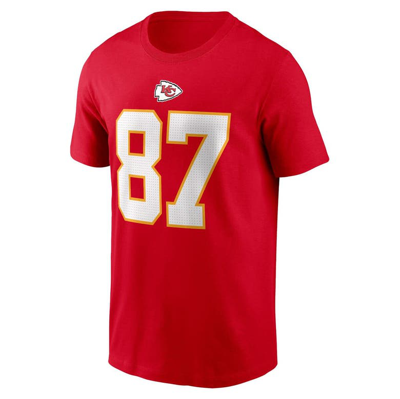 Shop Nike Travis Kelce Red Kansas City Chiefs Player Name & Number T-shirt