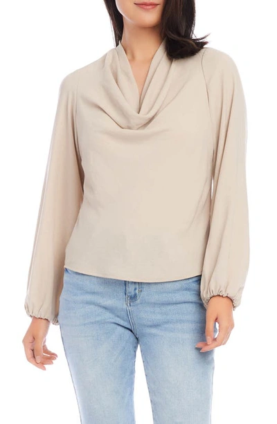 Shop Karen Kane Cowl Neck Top In Khaki