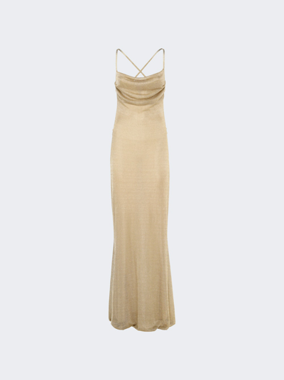 Shop La Semaine Draped Maxi Dress In Gold