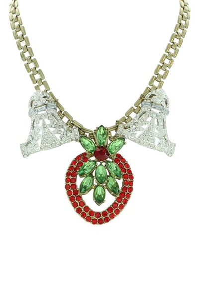Shop Olivia Welles Mistletoe Time Necklace In Gold / Multi
