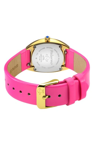 Shop Gv2 Palermo Diamond Leather Strap Watch, 35mm In Pink