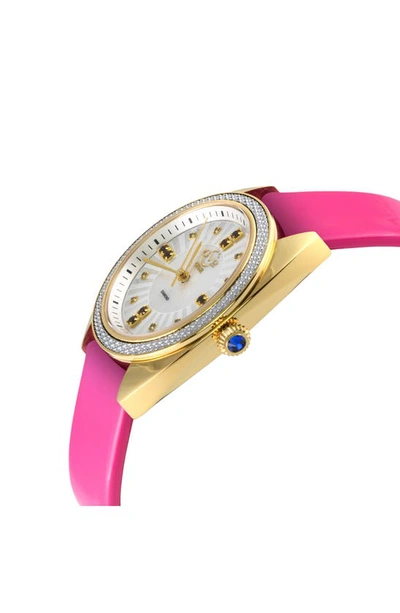 Shop Gv2 Palermo Diamond Leather Strap Watch, 35mm In Pink