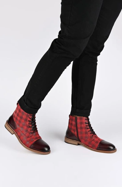 Shop Thomas & Vine Delon Cap Toe Ankle Boot In Red