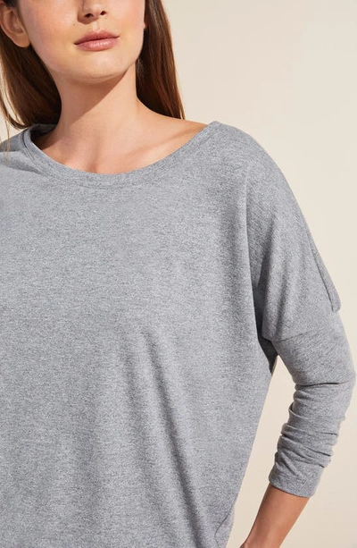 Shop Eberjey Heather Knit Slouchy Tee In True H/ Grey