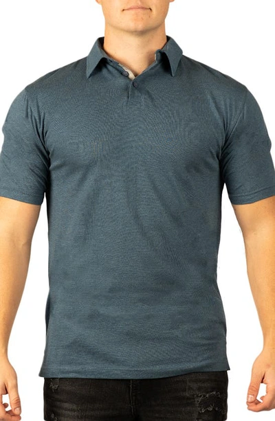 Shop Burnside Short Sleeve Polo Shirt In Heather Navy