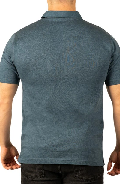 Burnside Classic Short Sleeve Polo Shirt In Heather Navy