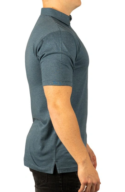 Burnside Classic Short Sleeve Polo Shirt In Heather Navy