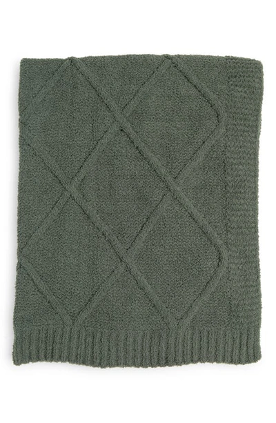 Shop Northpoint Diamond Cozy Knit Throw In Olive