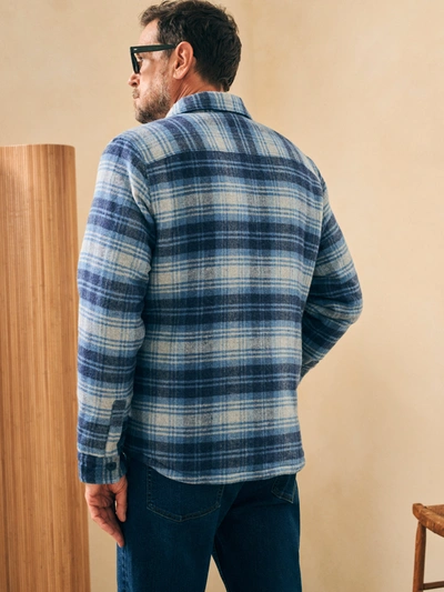 Shop Faherty High Pile Fleece Lined Wool Cpo In Mountain Mist Plaid