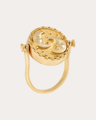 Shop L'atelier Nawbar Women's Cosmic Love Ring In Gold/green