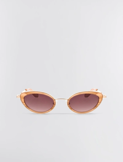 Shop Bcbgmaxazria 1994 Oval Classic Sunglasses In Rose Gold/blush