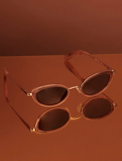 Shop Bcbgmaxazria 1994 Oval Classic Sunglasses In Rose Gold/blush