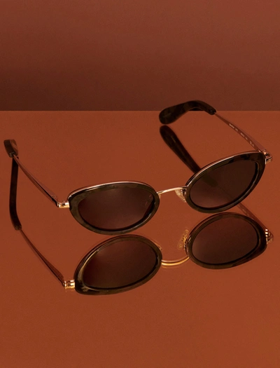 Shop Bcbgmaxazria 1994 Oval Classic Sunglasses In Gold/demi