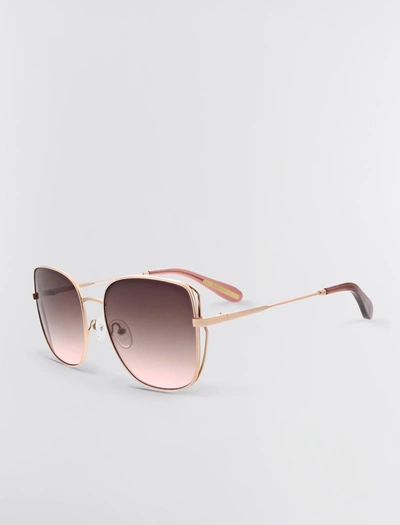 Shop Bcbgmaxazria Muse Square Sunglasses In Shiny Rose Gold