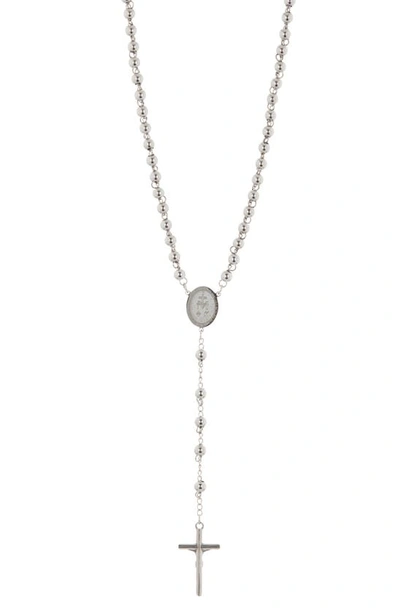 Shop American Exchange Single Rosary Necklace In Silver