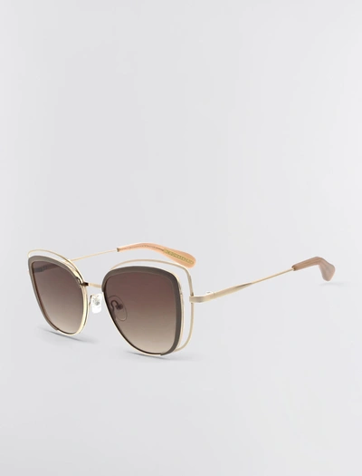 Shop Bcbgmaxazria Vented Cat Eye Sunglasses In Light Gold/taupe