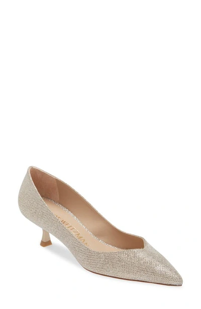 Stuart Weitzman Eva Pointed Toe Pump In Poudre New Noir Ph