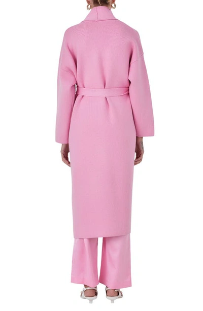 Endless Rose Women's Shawl Collar Oversized Long Cardigan In Pink