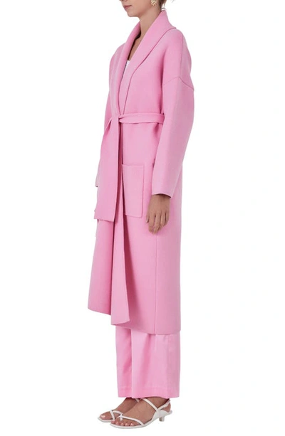 Endless Rose Women's Shawl Collar Oversized Long Cardigan In Pink
