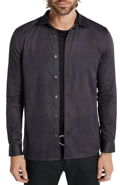 Shop John Varvatos Ross Slim Fit Geo Print Cotton Button-up Shirt In Nightshade