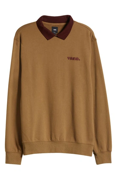 Shop Vans Spread Collar Cotton Blend Sweatshirt In Kangaroo