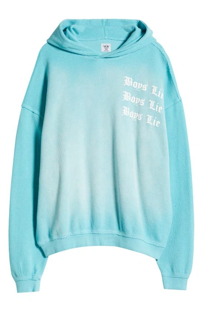 Shop Boys Lie Head Over Heels Cotton French Terry Hoodie In Blue