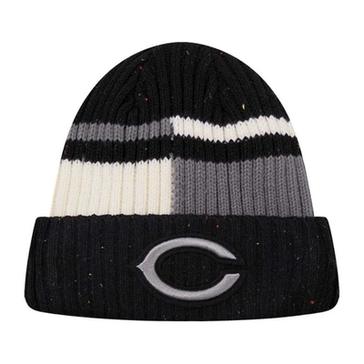 Shop Pro Standard Black/white Chicago Bears Speckled Cuffed Knit Hat