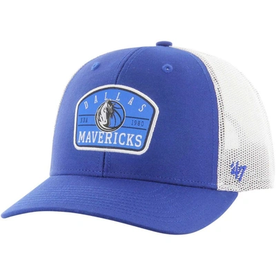 Shop 47 ' Blue Dallas Mavericks Semi Patch Trucker Adjustable Hat