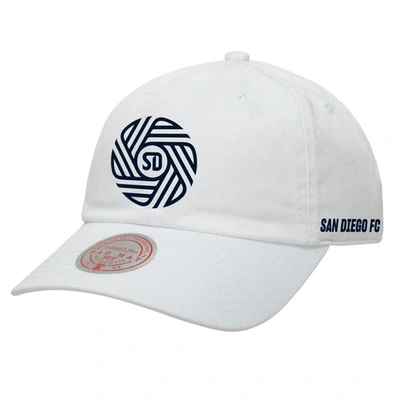 Shop Mitchell & Ness Unisex   White San Diego Fc Flow Adjustable Dad Hat