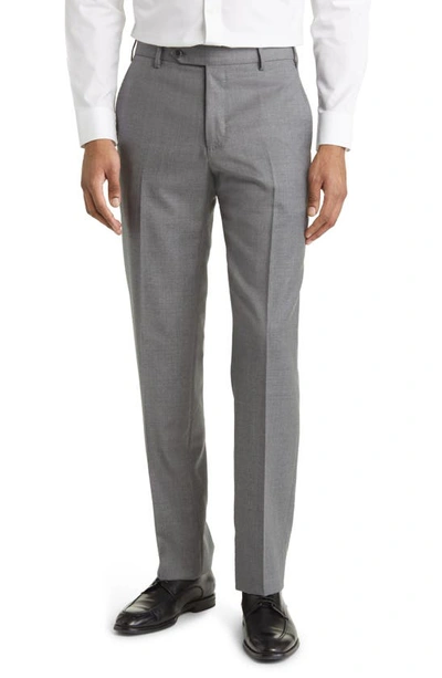 Zanella Devon Wool Straight Leg Pants In Lt Grey