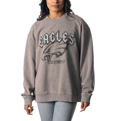 Shop The Wild Collective Unisex  Gray Philadelphia Eagles Distressed Pullover Sweatshirt