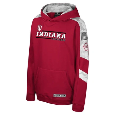 Shop Colosseum Youth  Crimson Indiana Hoosiers Oht Military Appreciation Cyclone Digital Camo Pullover Hoo