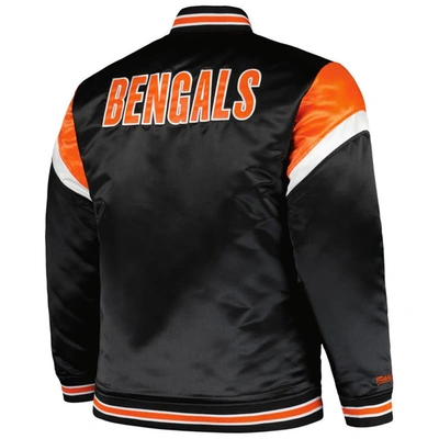 Shop Mitchell & Ness Black Cincinnati Bengals Big & Tall Satin Full-snap Jacket
