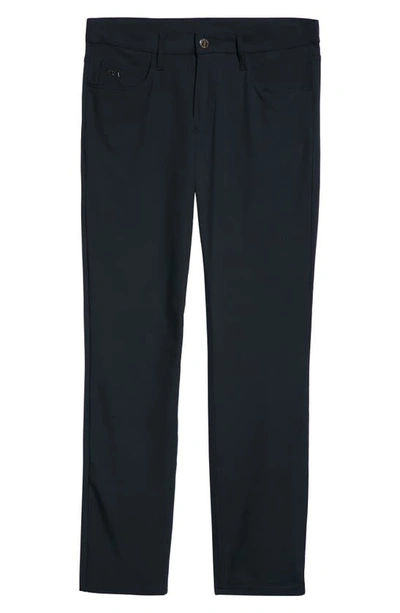 Shop Emporio Armani Stretch Five Pocket Pants In Solid Blue Navy