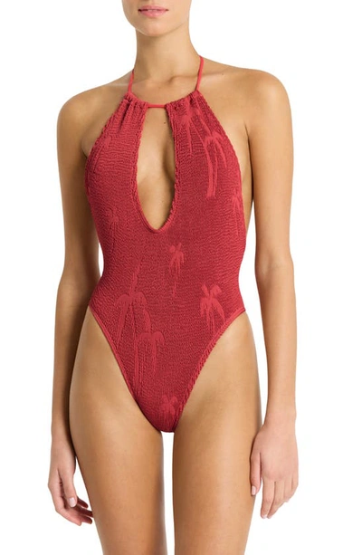 Shop Bondeye Bond-eye Bisou Keyhole One-piece Swimsuit In Red