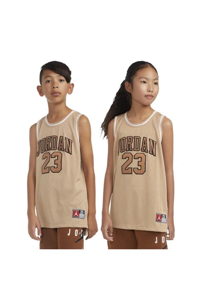 Shop Jordan Kids'  23 Mesh Basketball Tank In Hemp