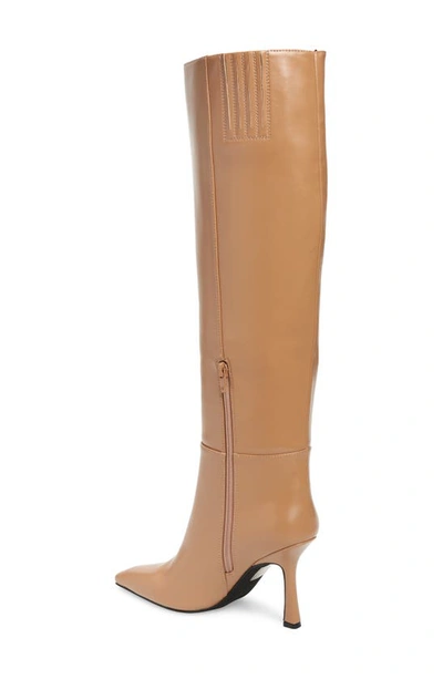 Jeffrey Campbell Darlings Pointed Toe Knee High Boot In Dark Beige