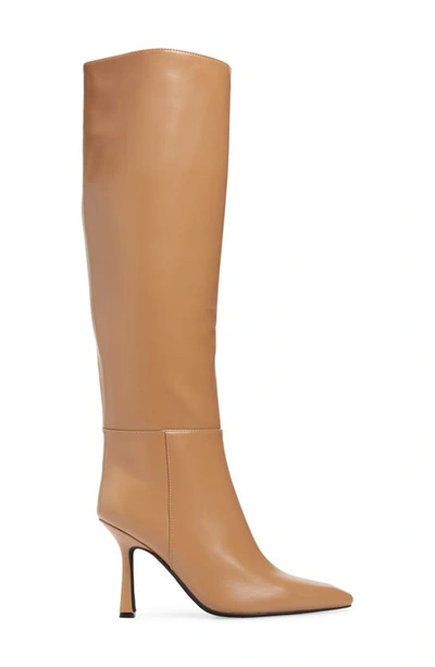 Jeffrey Campbell Darlings Pointed Toe Knee High Boot In Dark Beige