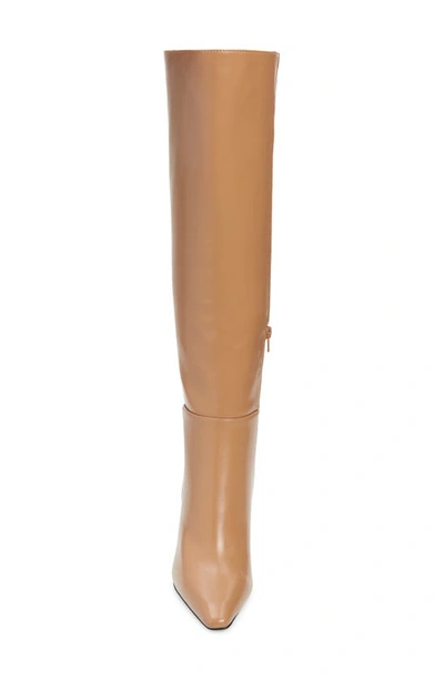 Jeffrey Campbell Darlings Pointed Toe Knee High Boot In Dark Beige