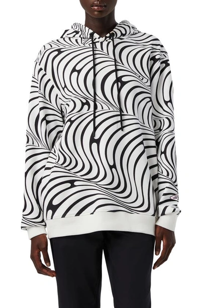 Shop Alphatauri Gender Inclusive Swirl Pattern Hoodie In White