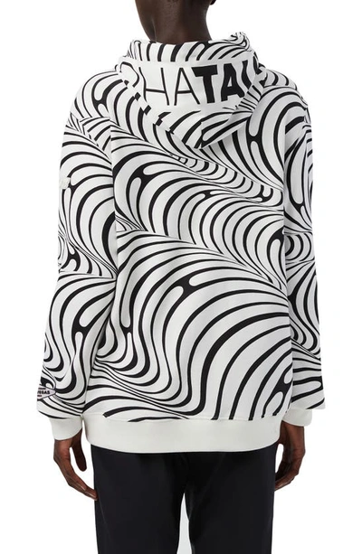 Shop Alphatauri Gender Inclusive Swirl Pattern Hoodie In White