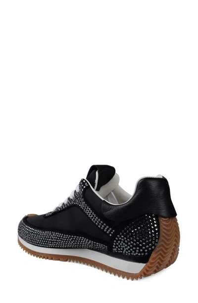Zigi Freya Rhinestone Sneaker In Black Suede