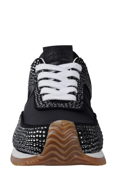 Zigi Freya Rhinestone Sneaker In Black Suede