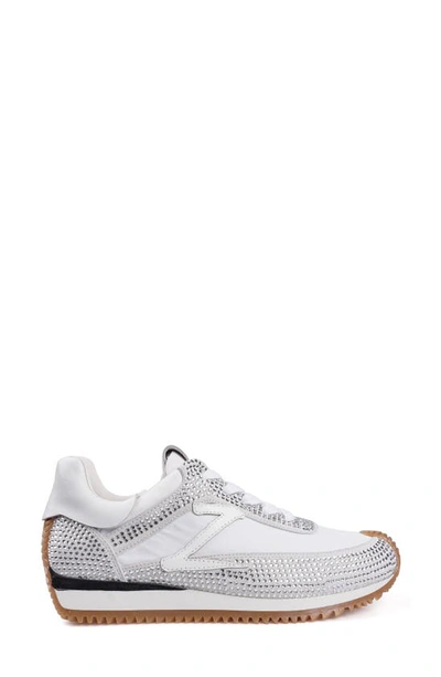 Zigi Freya Rhinestone Sneaker In White Suede