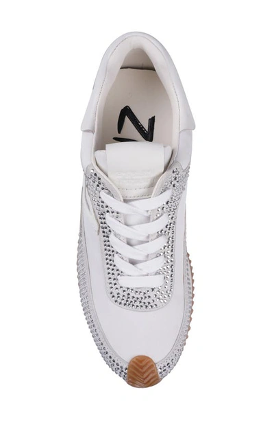 Zigi Freya Rhinestone Sneaker In White Suede