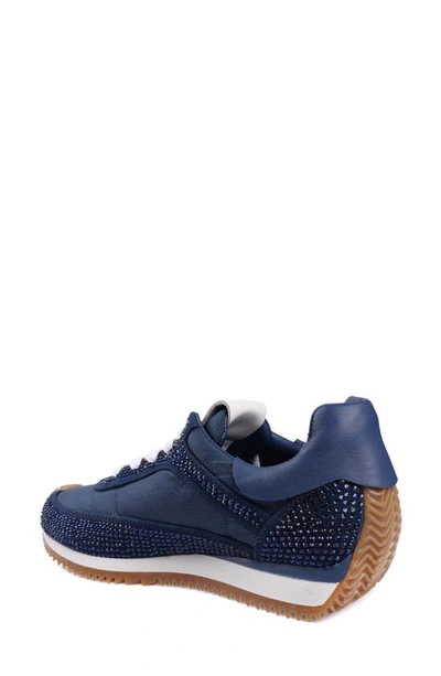 Zigi Freya Rhinestone Sneaker In Navy Suede