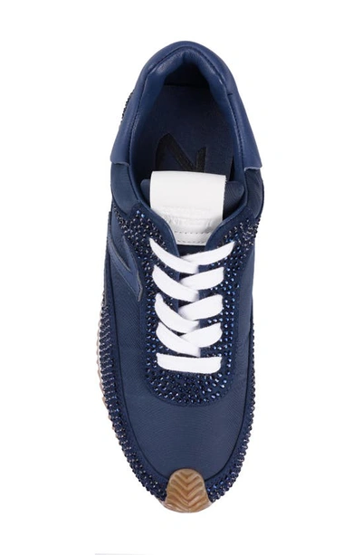 Shop Zigi Freya Rhinestone Sneaker In Navy Suede