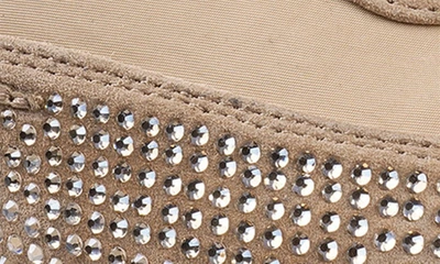 Zigi Freya Rhinestone Sneaker In Beige Suede